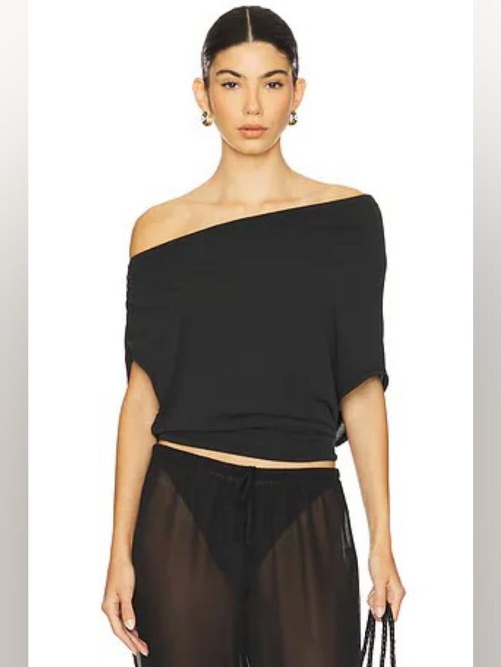 Free People Blake Knit Top in Black - Size M - New With Tags